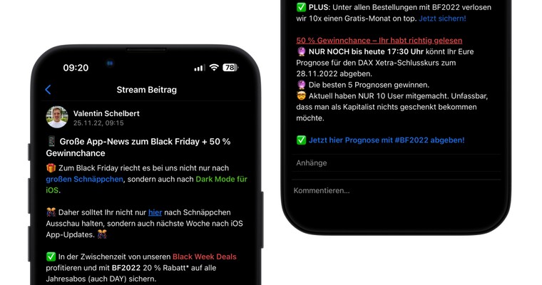 📲 Große App-News zum Black Friday + 50 % Gewinnchance