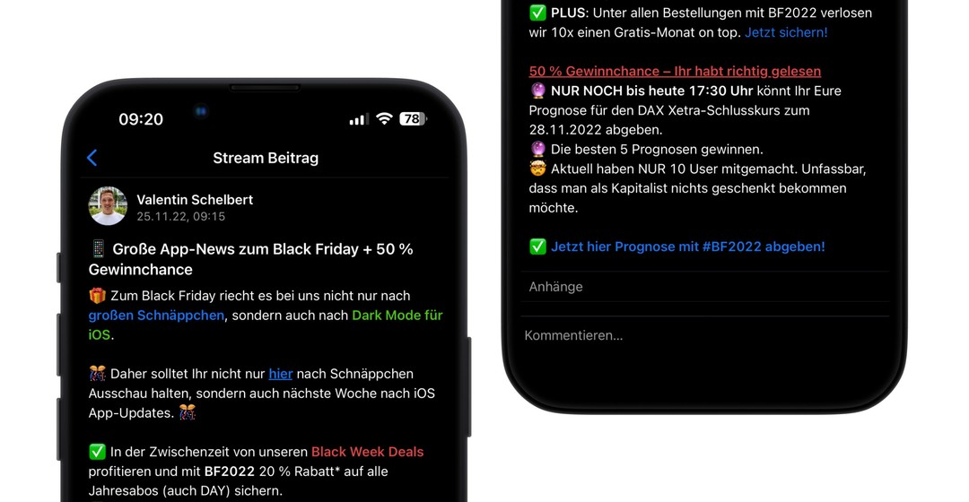 📲 Große App-News zum Black Friday + 50 % Gewinnchance