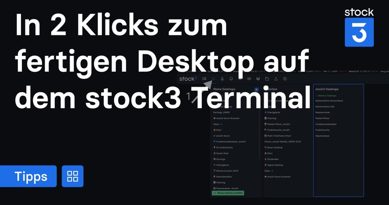 In zwei Klicks voll auf dem stock3 Terminal durchstarten