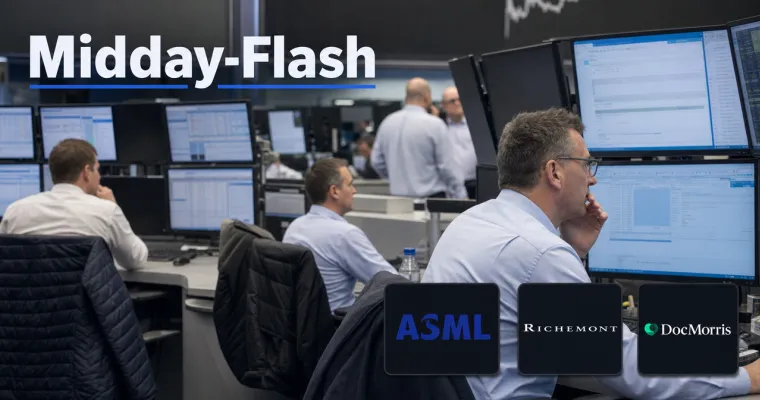 Midday-Flash: ASML hebt Ziele an, DAX bleibt schwach