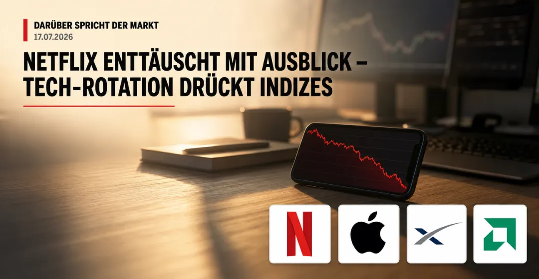 Darüber spricht der Markt: Netflix enttäuscht mit Ausblick – Tech-Rotation drückt Indizes