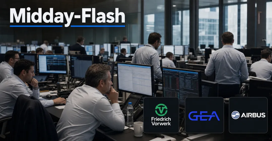 Midday-Flash: Airbus springt 6 % – Rückkauf und Prognose stützen