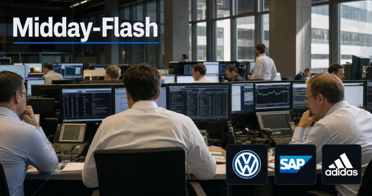 Midday-Flash: DAX knapp unter 25.000 – Brent gibt trotz Iran-Eskalation deutlich nach
