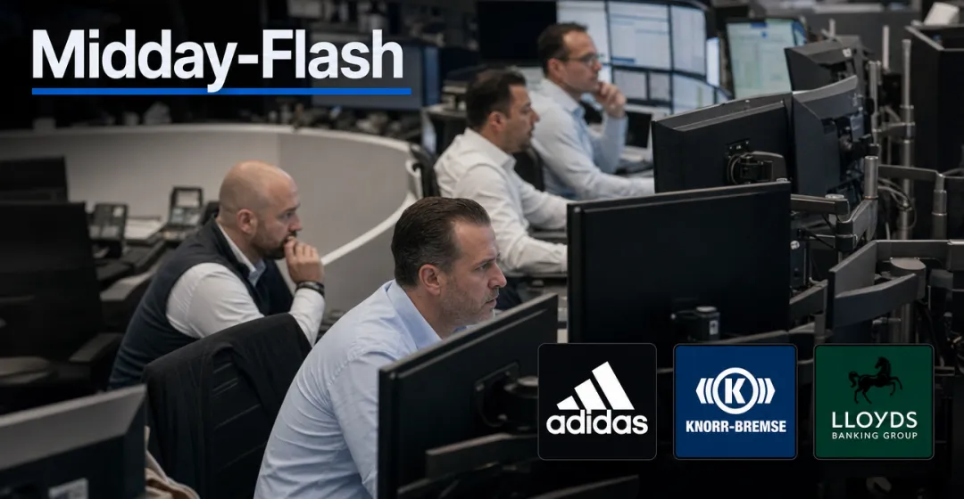 Midday-Flash: Adidas stürzt 17 Prozent ab – DAX hält sich im Plus
