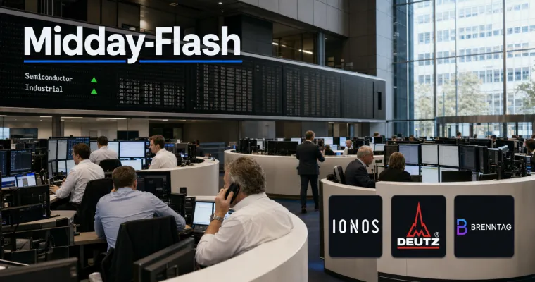 Midday-Flash: Chipwerte treiben DAX – Gold springt 1,8 %