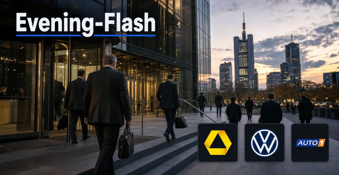 Teaserbild von Evening-Flash: DAX hält sich knapp im Plus – Volkswagen verliert 3,9 Prozent