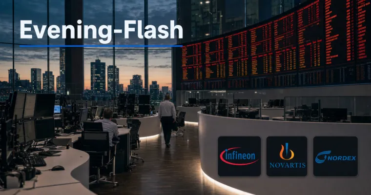 Teaserbild von Evening-Flash: DAX gibt leicht nach – Chipwerte trotzen der Schwäche