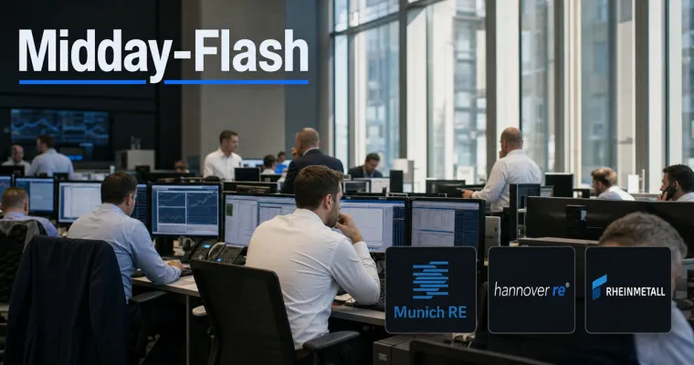 Teaserbild von Midday-Flash: DAX wartet auf EZB – Softwarewerte geraten unter Druck