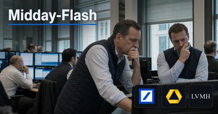 Teaserbild von Midday-Flash: Schwache ZEW-Daten belasten – DAX gibt nach