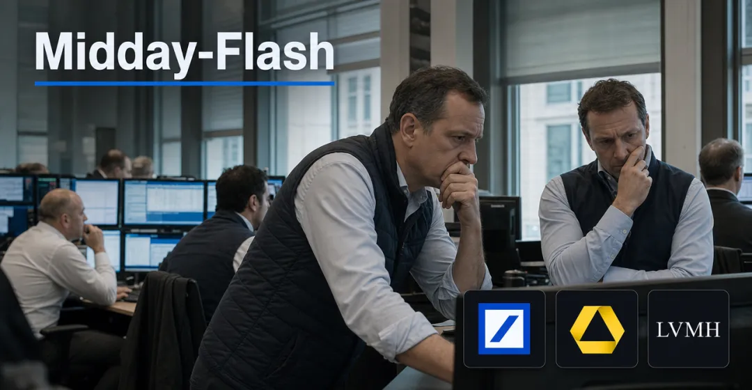 Teaserbild von Midday-Flash: Schwache ZEW-Daten belasten – DAX gibt nach