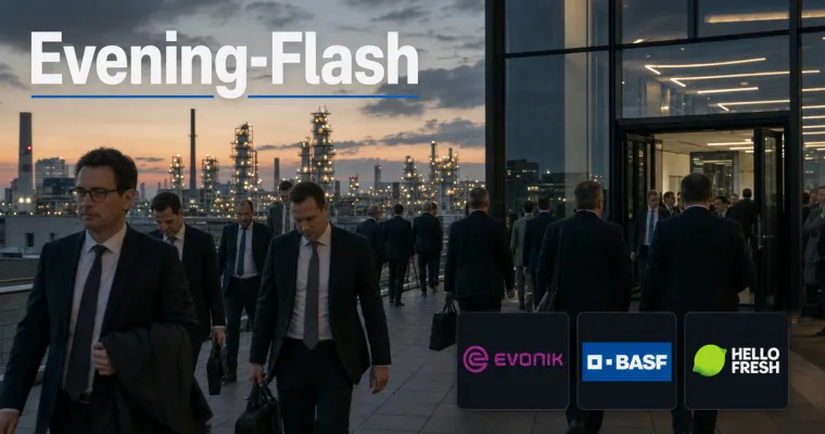 Teaserbild von Evening-Flash: BASF bestätigt Ansprache an Evonik, Aktie verliert 4 Prozent