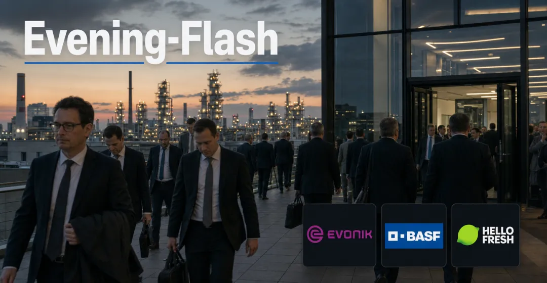 Teaserbild von Evening-Flash: BASF bestätigt Ansprache an Evonik, Aktie verliert 4 Prozent