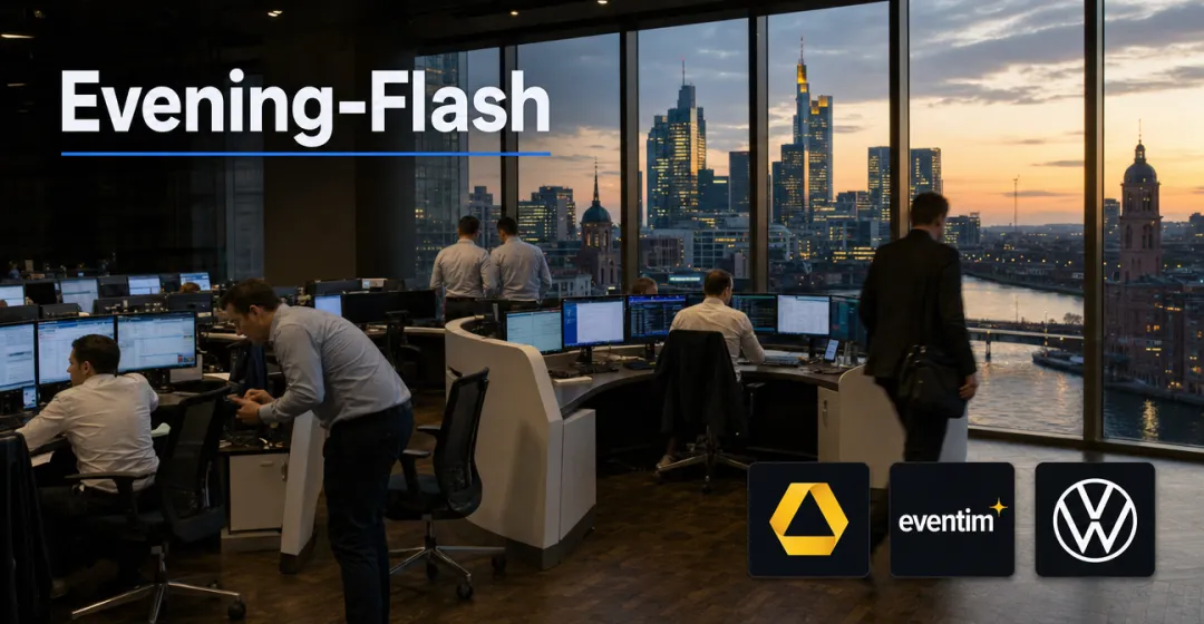 Teaserbild von Evening-Flash: Inflation steigt auf 3,3 % und bremst den DAX