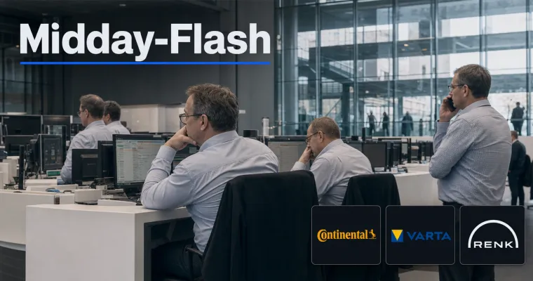 Teaserbild von Midday-Flash: Öl und Renditen steigen – DAX gibt nach
