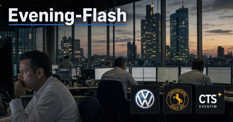 Teaserbild von Evening-Flash: DAX rutscht unter die 25.000-Punkte-Marke