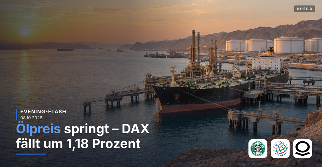 Teaserbild von Evening-Flash: Ölpreis springt – DAX fällt um 1,18 Prozent