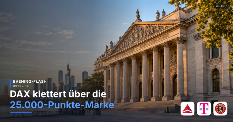 Teaserbild von Evening-Flash: DAX klettert über die 25.000-Punkte-Marke