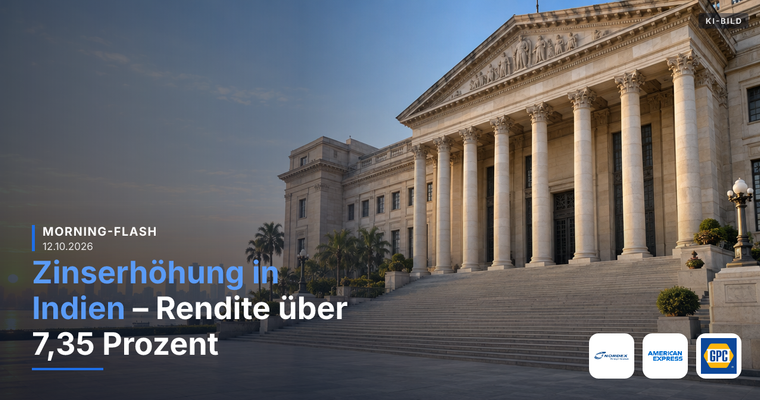 Teaserbild von Morning-Flash: Zinserhöhung in Indien – Rendite über 7,35 %