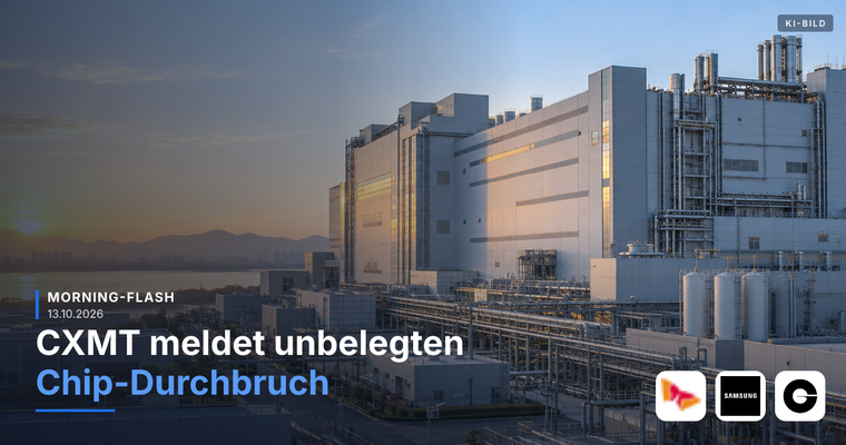 Teaserbild von Morning-Flash: CXMT meldet unbelegten Chip-Durchbruch