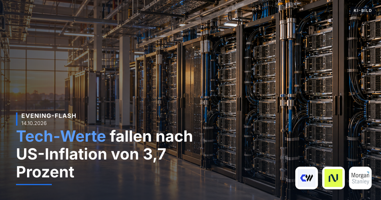Teaserbild von Evening-Flash: Tech-Werte fallen nach US-Inflation von 3,7 %