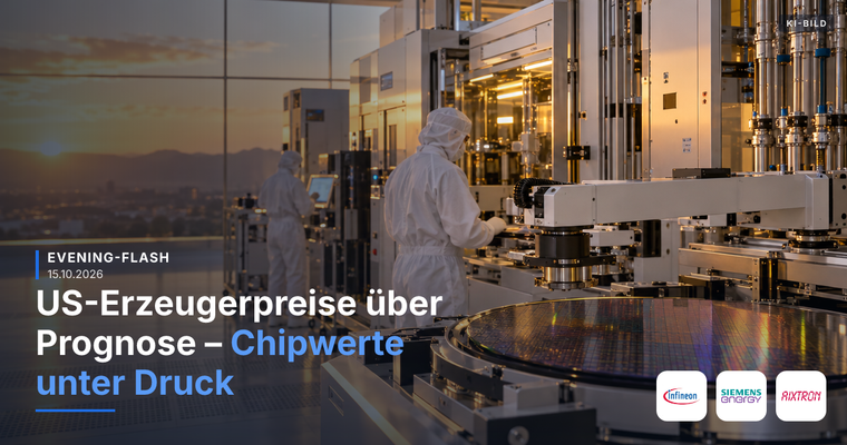 Teaserbild von Evening-Flash: US-Erzeugerpreise über Prognose – Chipwerte unter Druck
