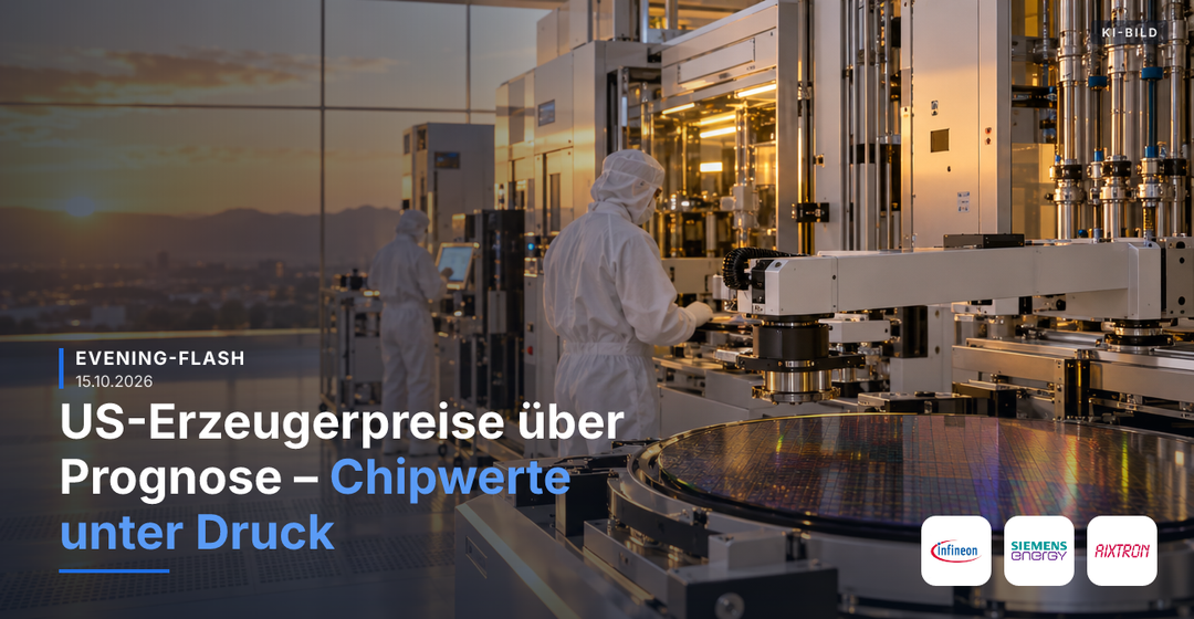 Teaserbild von Evening-Flash: US-Erzeugerpreise über Prognose – Chipwerte unter Druck
