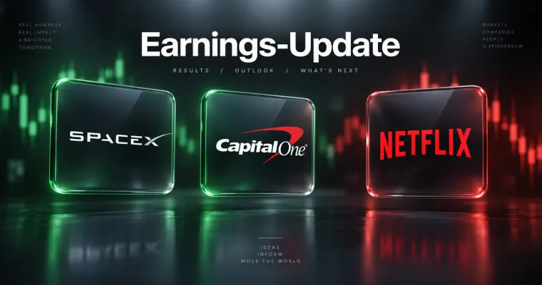 Teaserbild von Earnings-Update: Capital One, Netflix und SpaceX nachbörslich über Erwartungen