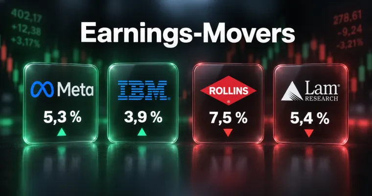 Teaserbild von Earnings-Movers: Meta springt trotz Milliardenvergleich, Lam Research und Sands enttäusch…
