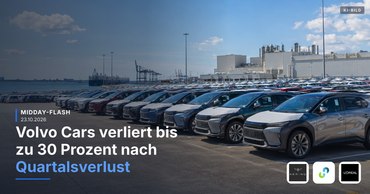 Teaserbild von Midday-Flash: Volvo Cars verliert bis zu 30 % nach Quartalsverlust