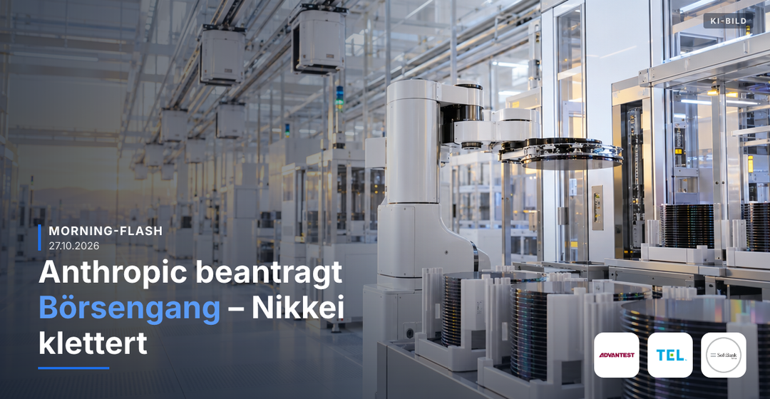 Teaserbild von Morning-Flash: Anthropic beantragt Börsengang – Nikkei klettert