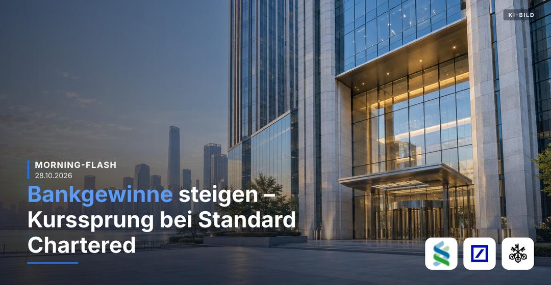 Teaserbild von Morning-Flash: Bankgewinne steigen – Kurssprung bei Standard Chartered