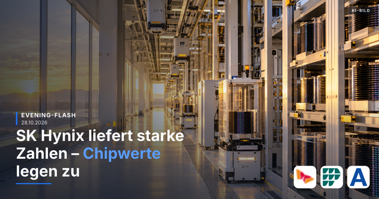 Teaserbild von Evening-Flash: SK Hynix liefert starke Zahlen – Chipwerte legen zu