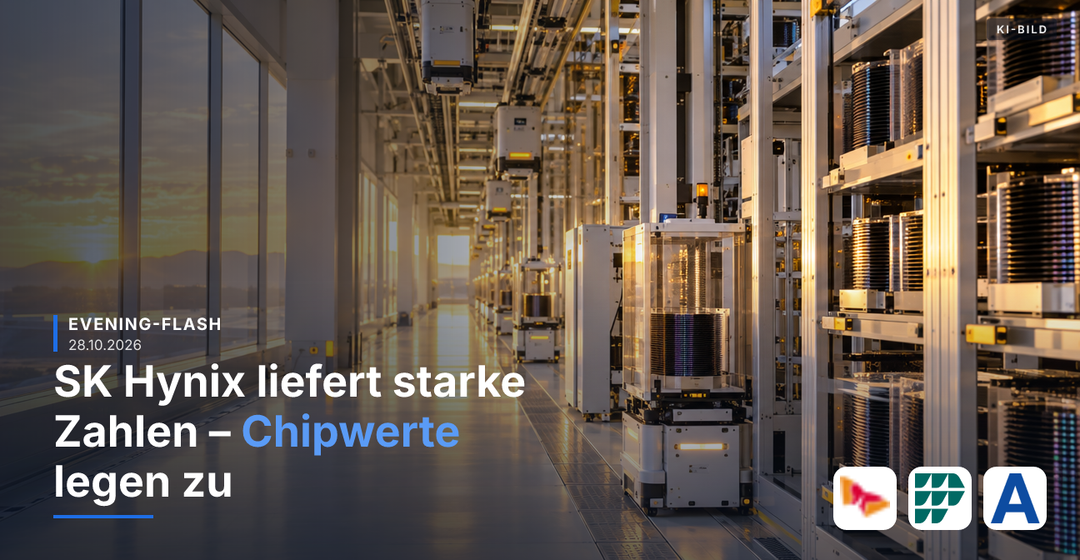 Teaserbild von Evening-Flash: SK Hynix liefert starke Zahlen – Chipwerte legen zu