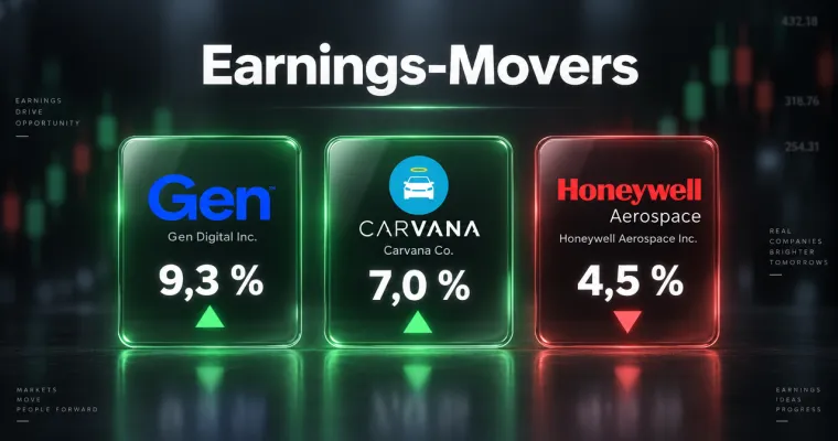 Teaserbild von Earnings-Movers: Gen Digital springt zweistellig, Honeywell Aerospace gibt nach
