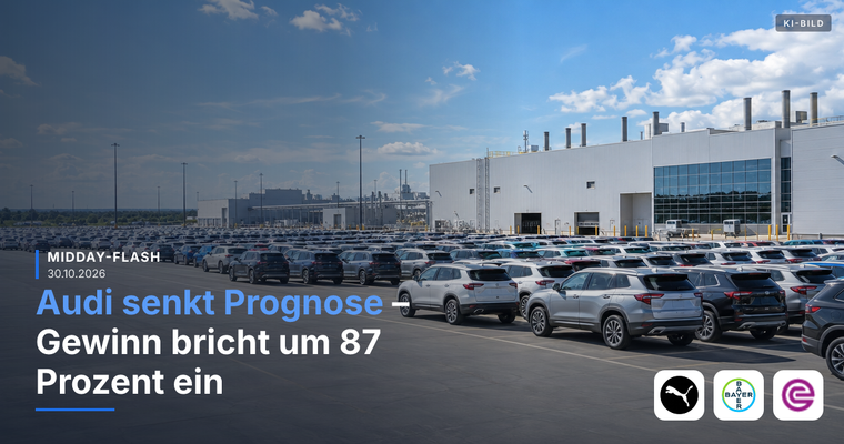 Teaserbild von Midday-Flash: Audi senkt Prognose – Gewinn bricht um 87 % ein