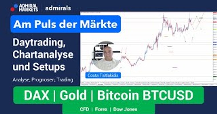 Am Puls der Märkte: DAX, DOW, Gold, Bitcoin | Chartanalyse live | Daytrading live | 19.04.2022