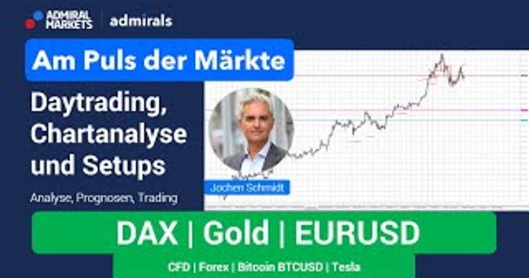 Am Puls der Märkte: DAX, DOW, EURUSD, Bitcoin | Chartanalyse live | Daytrading live | 21.04.2022