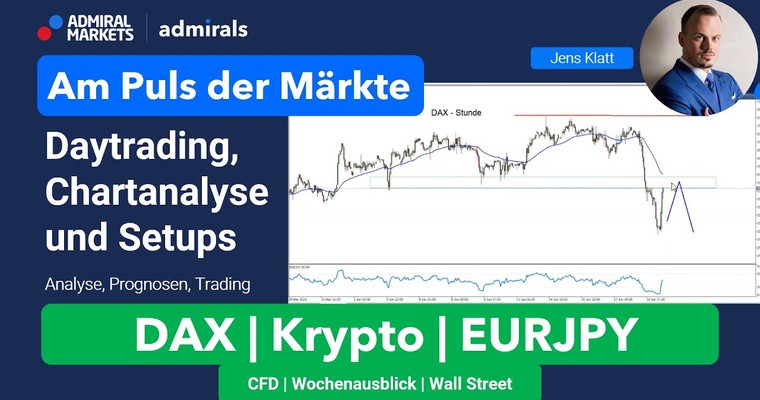 Am Puls der Märkte: DAX, Krypto, JPY | Chartanalyse live | Daytrading live | 13.06.2022