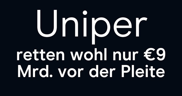 CMC Espresso: Uniper retten wohl nur €9 Mrd. vor der Pleite