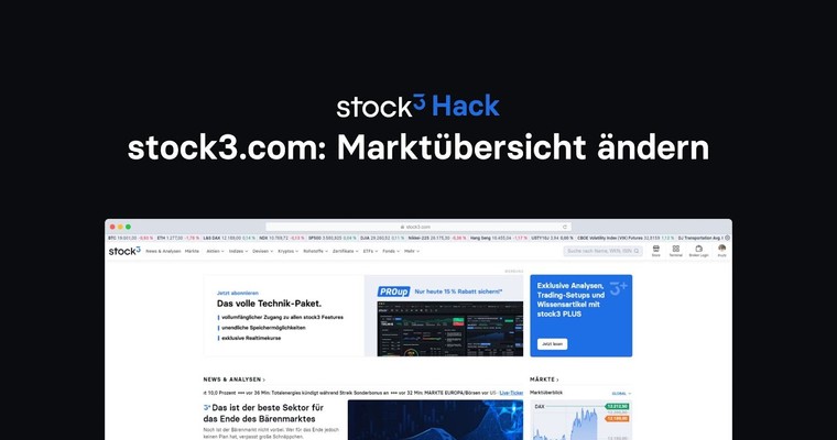 stock3 Hack: 🎨 Marktübersicht auf stock3.com personalisieren