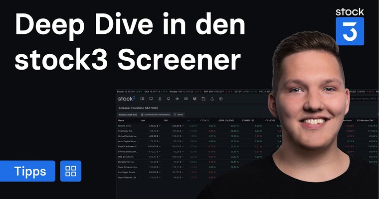 So findest Du die besten Aktien mit dem stock3 Screener