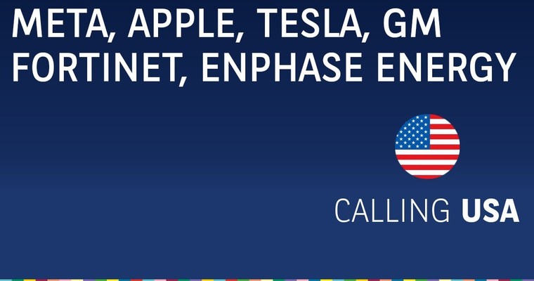 Top-News vor Ergebnissaison, Meta, Apple, Tesla, Fortinet - Calling USA vom 06.07.2023