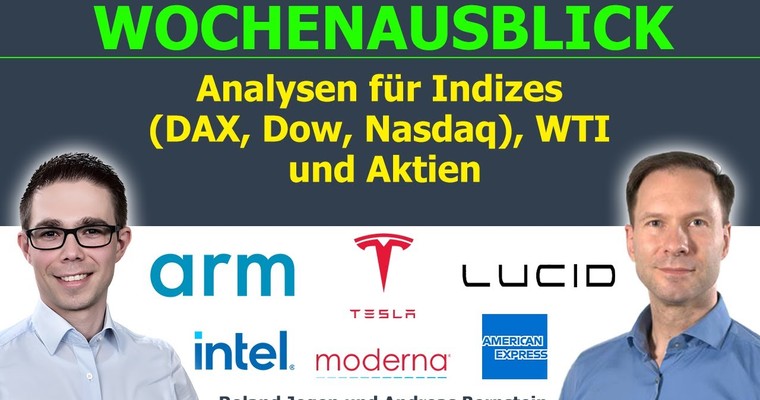Abschläge zum Wochenstart. Marktausblick für DAX, Nasdaq, WTI & Aktien (u.a. Tesla, Lucid, ARM, Intel, ...)