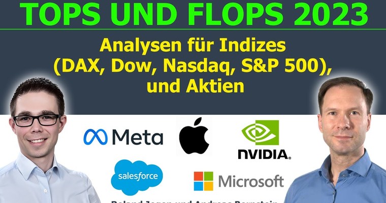 Aktien Tops und Flops 2023. Aktuelle Börsenanalysen für DAX, Dow, Nasdaq, und Aktien