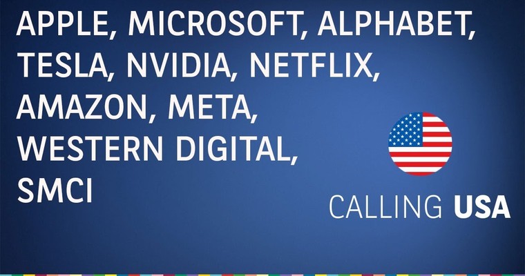KI-Rallye, Gewinnprognosen S&P500 sowie News zu Apple, Netflix, Tesla, Meta, AMD, Nvidia, Western Digital u.a. - Calling USA