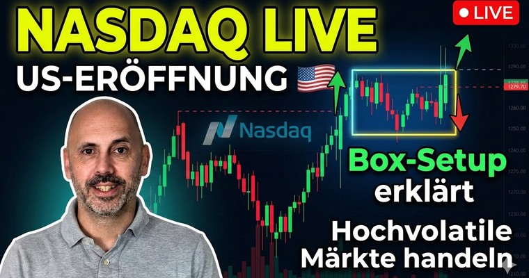 Nasdaq live zur US-Eröffnung: Hochvolatile Märkte handeln (Box-Setup erklärt)