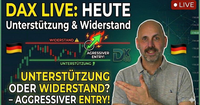 Live im DAX: Unterstützung, Widerstand und ein aggressiver Entry