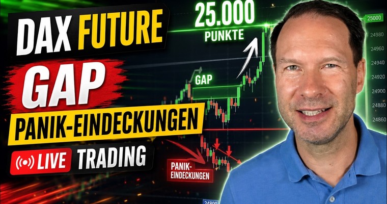 DAX Future Livetrading: GAP, Panik-Eindeckungen & 25.000 Punkte