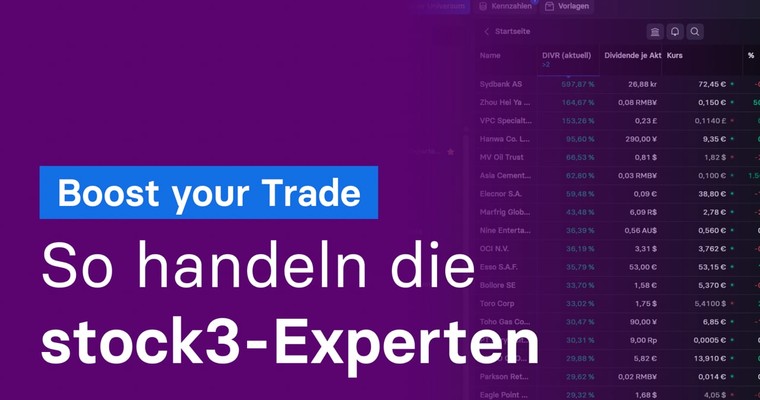 Boost your Trade - So handelst Du mit dem stock3 Screener