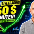 Nasdaq Livetrading: 250 Dollar in Minuten – Dipper perfekt getroffen!